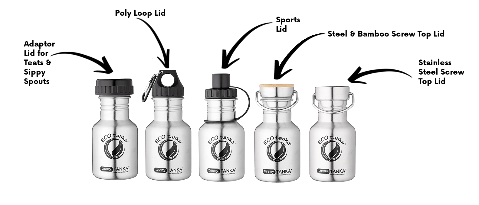 350ml ECOtanka™ Single Wall Reusable Bottles, stainless steel, eco friendly, travel, for children