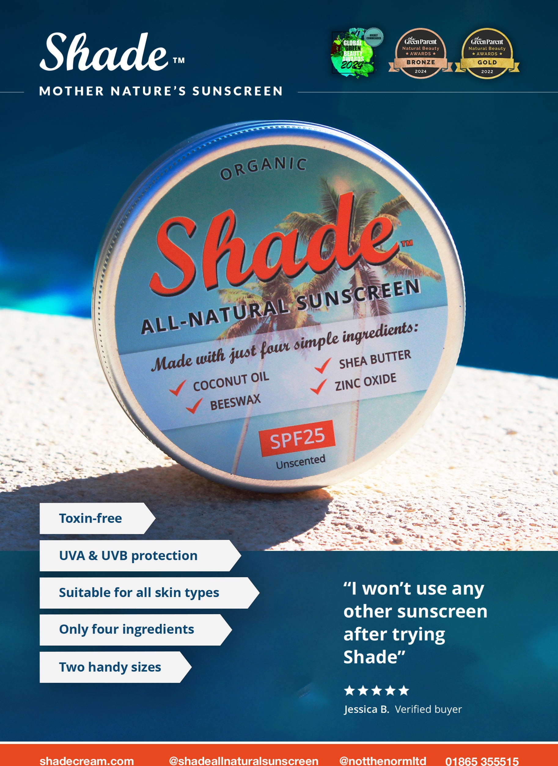 TRADE ONLY - Shade™ All-Natural Sunscreen SPF25