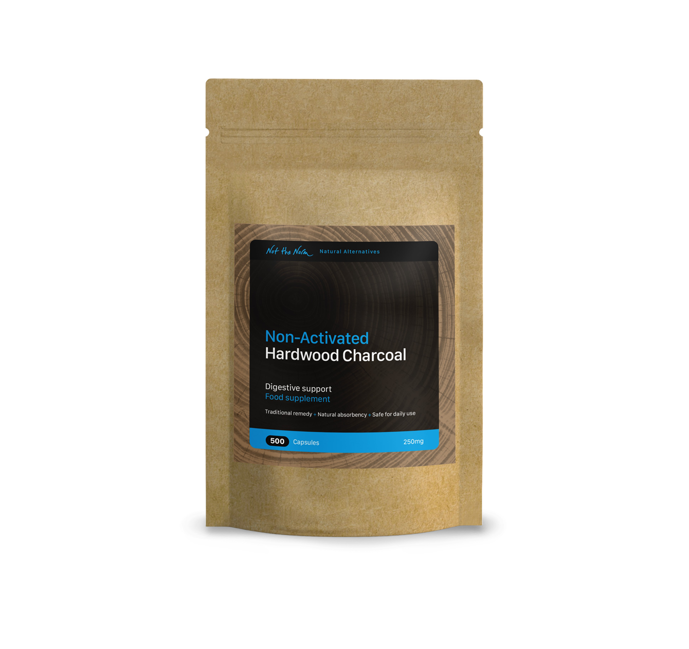  Non-Activated Hardwood Charcoal 500 Capsules