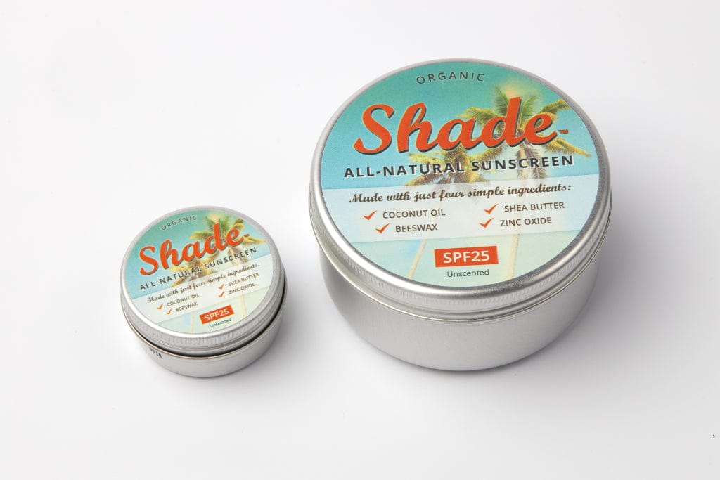 Shade™ All-Natural Sunscreen Unscented SPF25 Mineral Sunscreen Zero Waste Plastic Free, Not the norm, Ocean safe, Coconut oil, beeswax, shea butter, zinc oxide, Organic, Skin care 