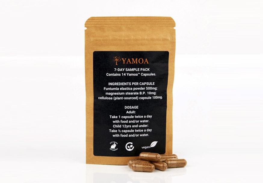Yamoa™ Funtumia elastica, Not the Norm, Supplement, Respiratory health, Asthma, Hayfever, Healing, powder, 60 capsules, 120 capsules, 100% plant based